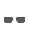 Prada Men's 59mm Rectangular Sunglasses In White Smoke