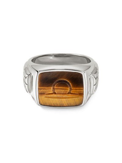 JOHN HARDY MEN'S TIGER'S EYE SILVER SIGNET RING