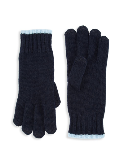 Saks Fifth Avenue Men's Touchscreen Wool-blend Gloves In Navy