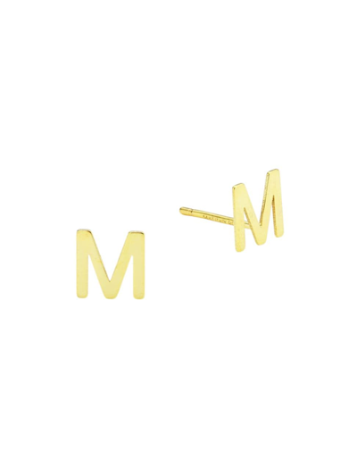 Saks Fifth Avenue Women's 14k Yellow Gold Initial Stud Earrings In Initial M