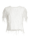 Milly Women's Rava Feather T-shirt In White