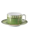 Rosenthal Swarovski X  Signum Teacup & Saucer Set In Green