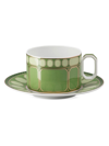 Rosenthal Swarovski Signum Teacup And Saucer In Fern Green