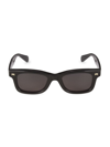 Rhude Men's Sun Ray Acetate 48mm Rectangular Sunglasses In Black