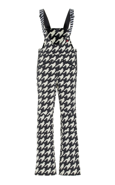 Perfect Moment Isola Houndstooth Ski Salopettes In Houndstooth-black-snow-white