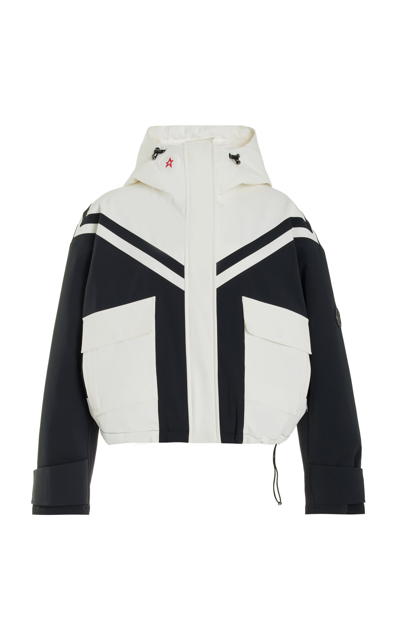 Perfect Moment Calea Hooded Short Ski Jacket In Snow-white