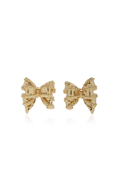 Anabela Chan Mini Golden Bow Earrings