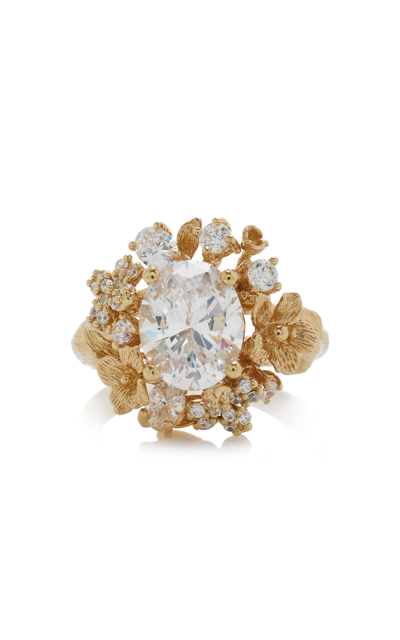 Anabela Chan Golden Posy Diamond Ring In White/gold