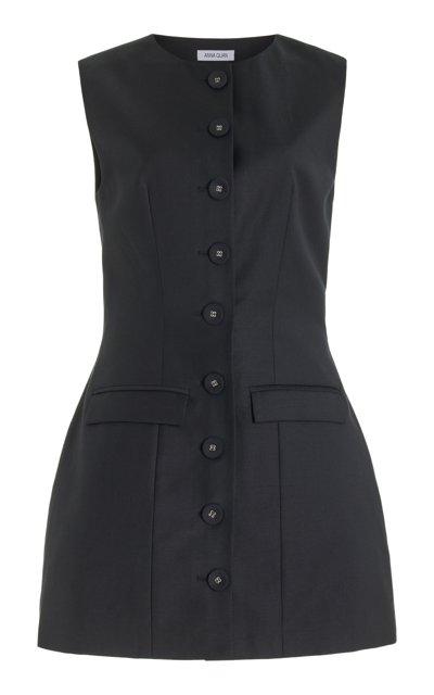 Anna Quan Sofia Wool Mini Blazer Dress In Black