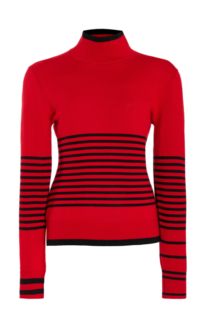 Erin Snow Jackie Wool Knit Sweater In Red