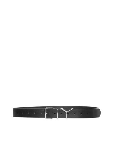 Y/project Black Y Belt In Black,silver