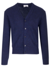 AMI ALEXANDRE MATTIUSSI BLUE CASHMERE AND WOOL CARDIGAN