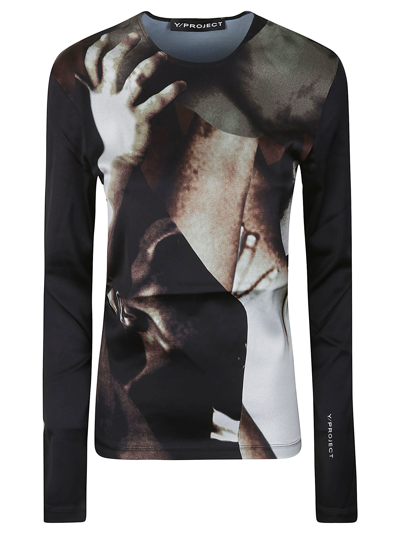 Y/project Body Collage-print Long-sleeve T-shirt In Black