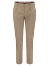 Peserico Men's Cotton And Silk Trousers In Beige