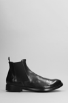 Officine Creative Leather Ankle Boots In Black