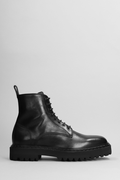 Officine Creative Eventual 002 Combat Boots In Black Leather