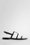 Saint Laurent Cassandra Calfskin Ysl Slingback Sandals In Black
