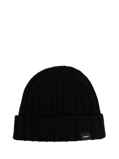 Aspesi Ribbed Beanie In Black