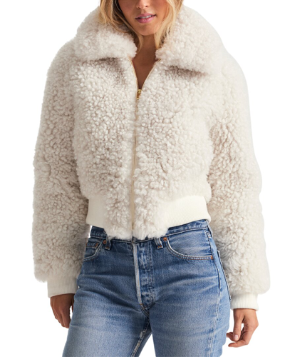 Loveshackfancy Morea Bomber Jacket In White