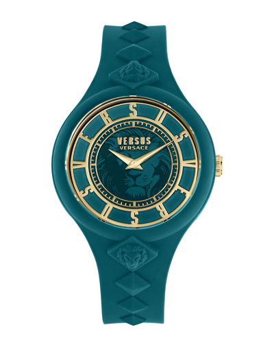 Versus Fire Island Studs Silicone Watch In Green