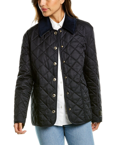 Burberry Quilted Jacket In Blue