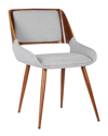 Armen Living Panda Mid-century Dining Chair Walnut Finish And Grey Fabric In Grey