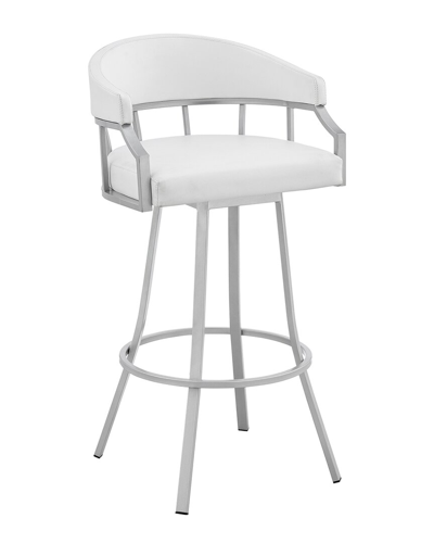 Armen Living Valerie 30 Swivel Bar Stool In White