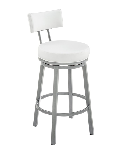 Armen Living Dalza Swivel Bar Stool In White