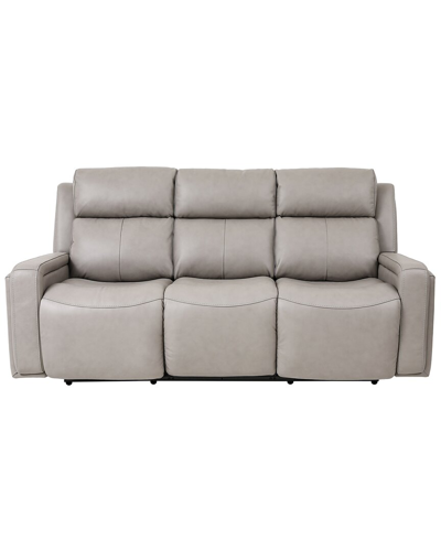 Armen Living Claude Dual Power Headrest And Lumbar Support Reclining Sofa In Grey