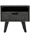 Armen Living Mohave Mid-century Tundra Grey Acacia Single Drawer Night Stand In Grey