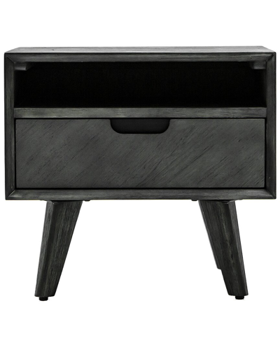 Armen Living Mohave Mid-century Tundra Grey Acacia Single Drawer Night Stand