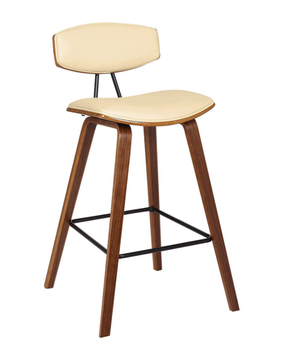 Armen Living Fox 25.5 Counter Height Bar Stool In White