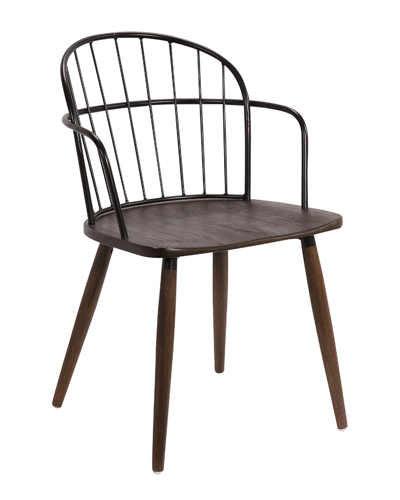 Armen Living Bradley Steel Framed Side Chair In Black