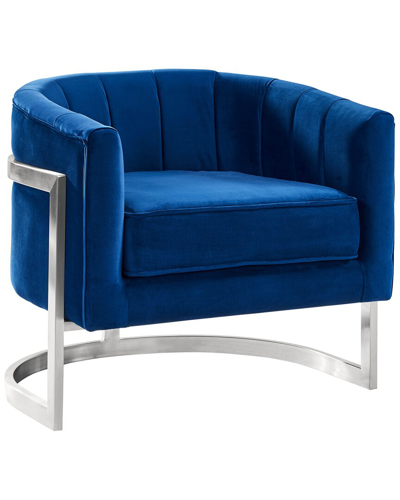 Armen Living Kamila Contemporary Accent Chair In Blue