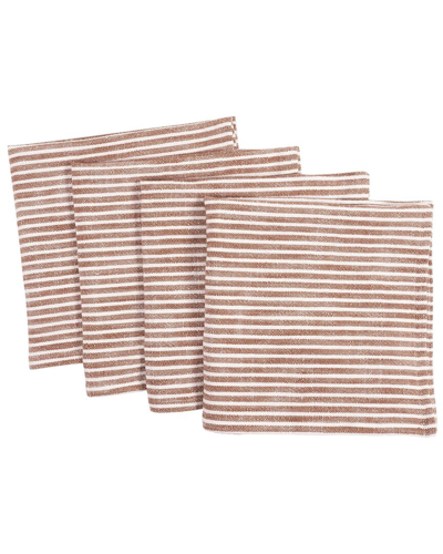 Kaf Home Set Of 4 Monaco Napkins In Brown