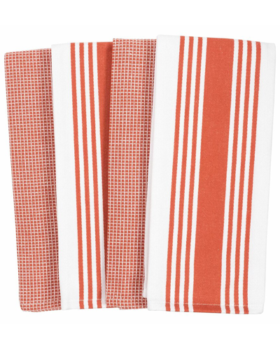 Kaf Home Set Of 4 Madison Waffle Assorted Linens In Multi