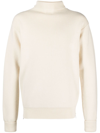 JIL SANDER NEUTRAL ROLL-NECK WOOL SWEATER