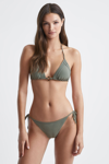 Reiss Khaki Side Tie Bikini Bottoms In Khaki