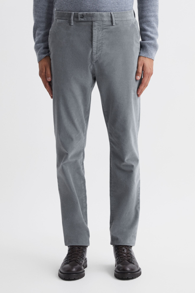 Reiss Strike - Grey Slim Fit Brushed Cotton Trousers, 32