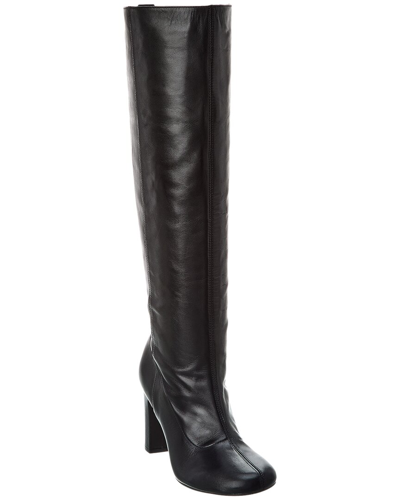 Ted Baker Aryna Hardware-embellished Leather Heeled Knee-high Boots In Black