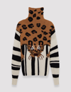 JOSEPH JOSEPH LEOPARD KNIT HIGH NECK JUMPER