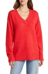 Caslon Relaxed Tunic Sweater In Red Chinoise