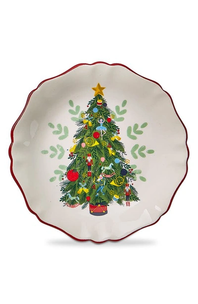 Tag Christmas Tree Appetizer Plate In Green Multi