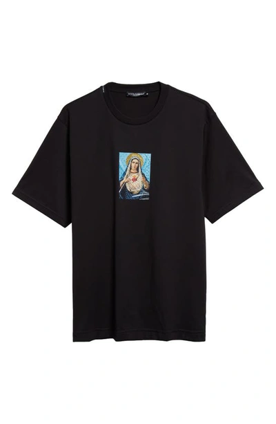 Dolce & Gabbana Graphic-print Cotton T-shirt In Black