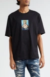 DOLCE & GABBANA CRYSTAL EMBELLISHED COTTON JERSEY GRAPHIC T-SHIRT