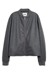 Jil Sander Zip-up Wool Bomber Jacket In Ash Grey