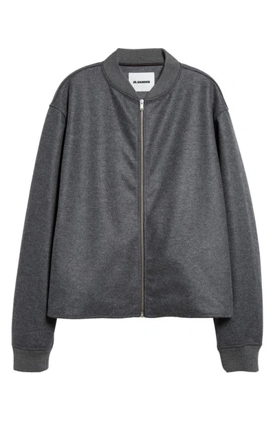 Jil Sander Zip-up Wool Bomber Jacket In Grey