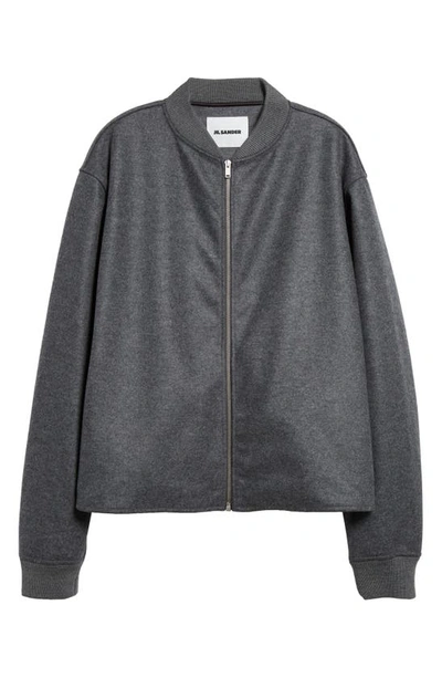 Jil Sander 拉链羊毛飞行员夹克 In Grey