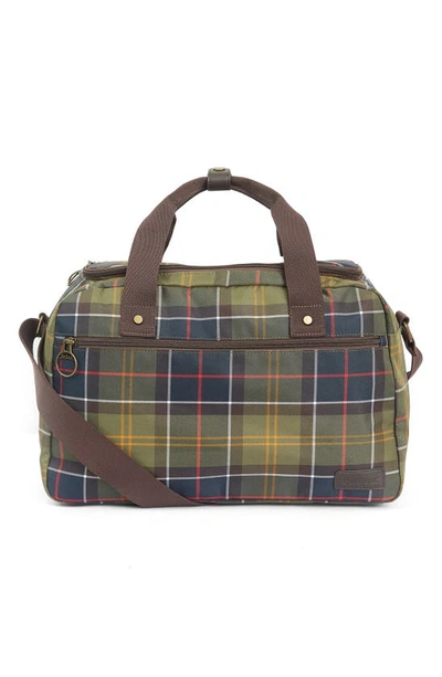 Barbour Tartan Leather Trim Flight Bag In Classic Tartan