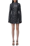 Simkhai Safia Sequin Long Sleeve Minidress In Black
